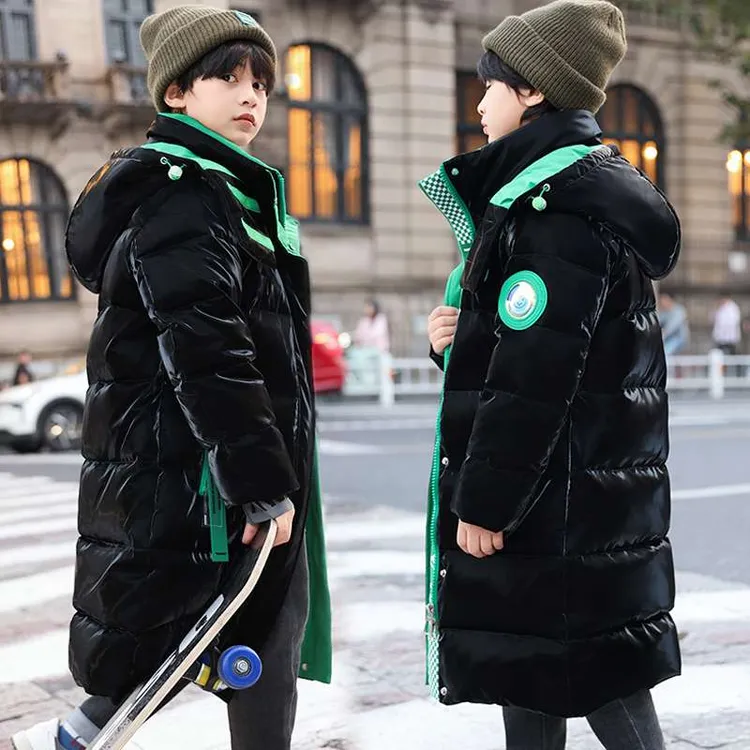 YeeHoO英氏【断码】男童长款羽绒服过膝2024新款加厚中大童免洗冬