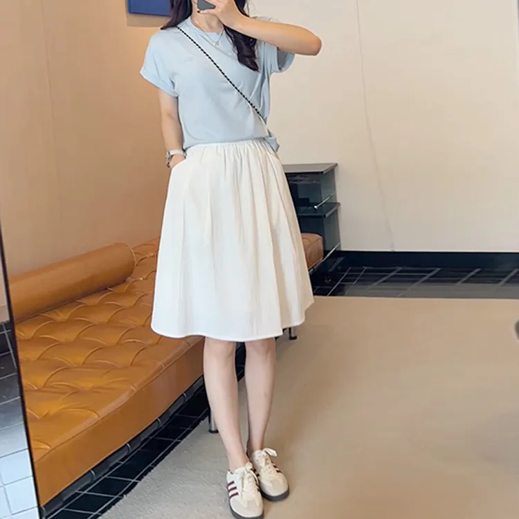夏季花苞半身裙2025新款女高腰A字裙显瘦法式显瘦五分百搭