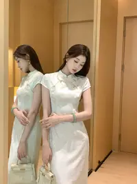 EIA一尧新中式国风【挽玉 福利款】气质矜贵提花旗袍连衣裙显瘦高级