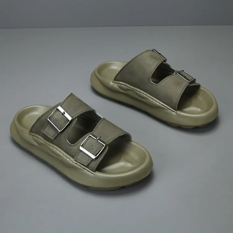 香港潮牌男鞋2025小众高端舒适拖鞋真皮休闲鞋子男款小众百搭凉拖