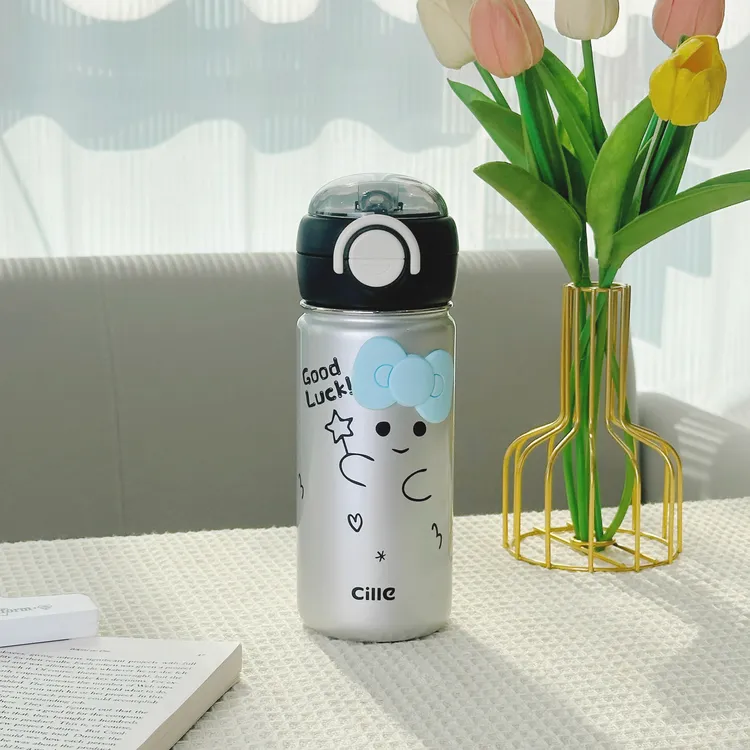 希乐保温杯女生双饮水杯儿童小学生上学专用男孩吸管杯子2025新款