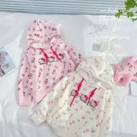 【Dannirabbit】百搭可爱KT猫宽松碎花女童卫衣 D-Z170