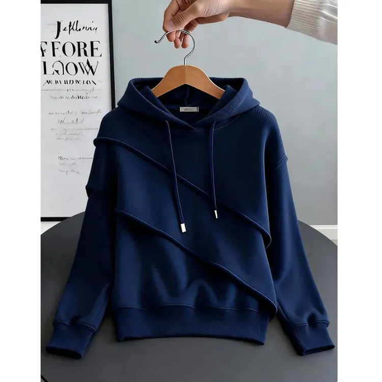 慵懒风时尚小众抽绳连帽卫衣女2025秋冬新款休闲小香风上衣外套女