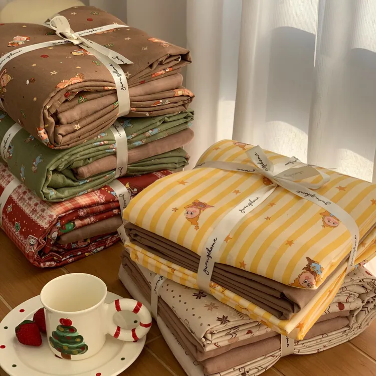 【MJ】自定棉纱 ins风全棉有氧双层纱四件套学生宿舍三件套