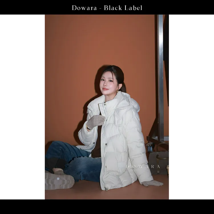 大婉酱黑标【棉花糖】韩系90白鹅绒冬保暖柔软连帽厚款鹅绒服0198D