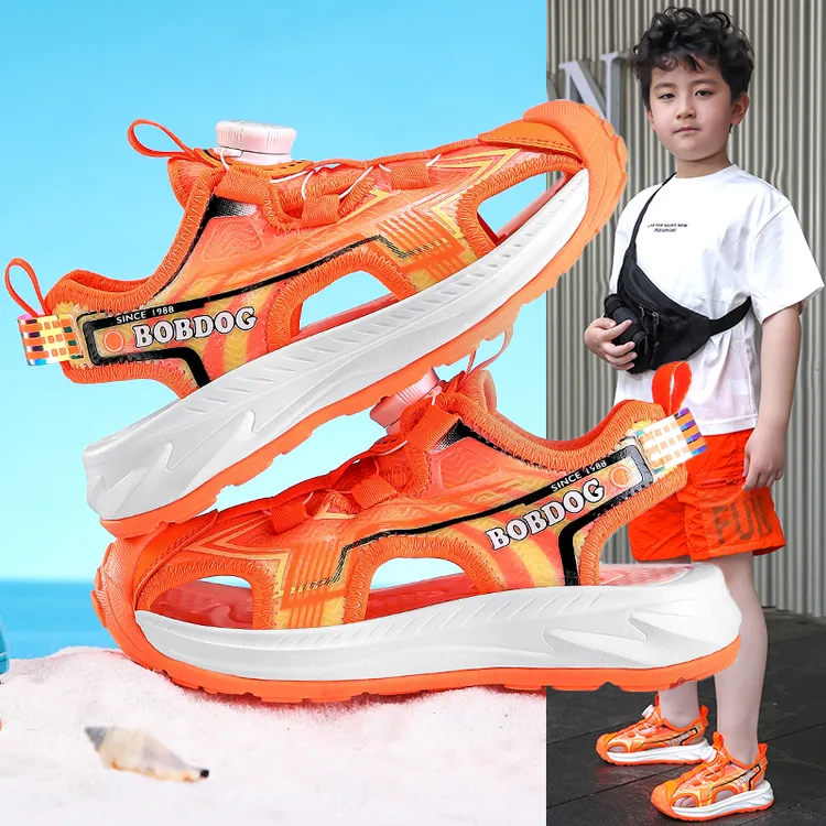Bobdog/巴布豆儿沙滩鞋2025夏季新款男童运动凉鞋网面透气童鞋潮