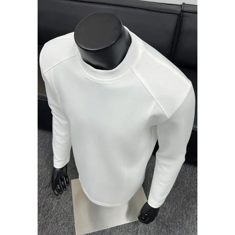 270g曼巴棉cleanfit美式解构拼接长袖t恤男秋季宽松圆领套头卫衣