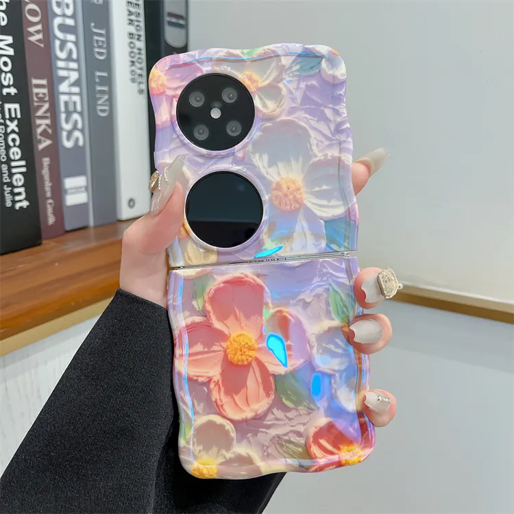 个性油画花朵适用华为Pocket2手机壳新款P50Pocket折叠屏