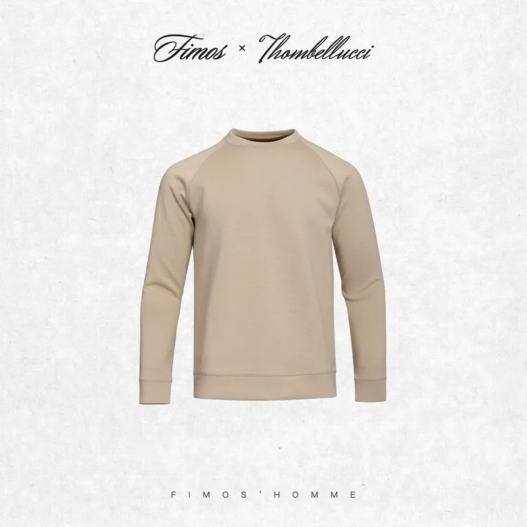 秋冬新款海岛棉男士圆领长袖T恤插肩袖轻柔舒适保暖百休闲 HT39