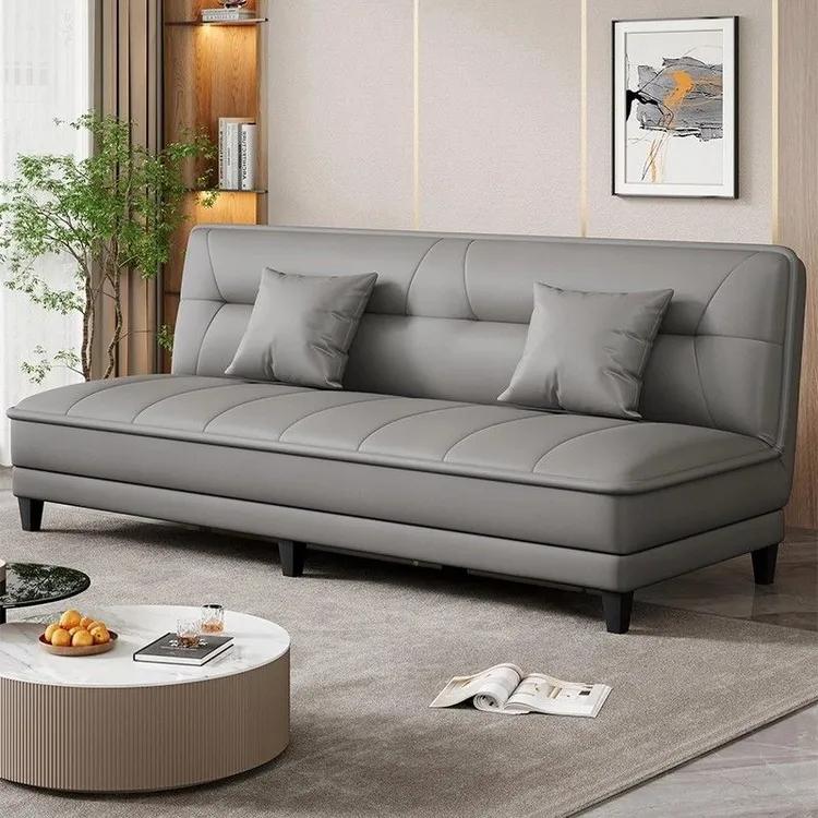 沙发床一体两用猫抓皮小户型客厅公寓出租房简约现代双人折叠沙发