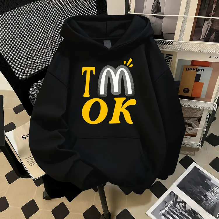 IMOK秋冬季连帽卫衣男女同款重磅美式复古oversize潮牌情帽衫外套