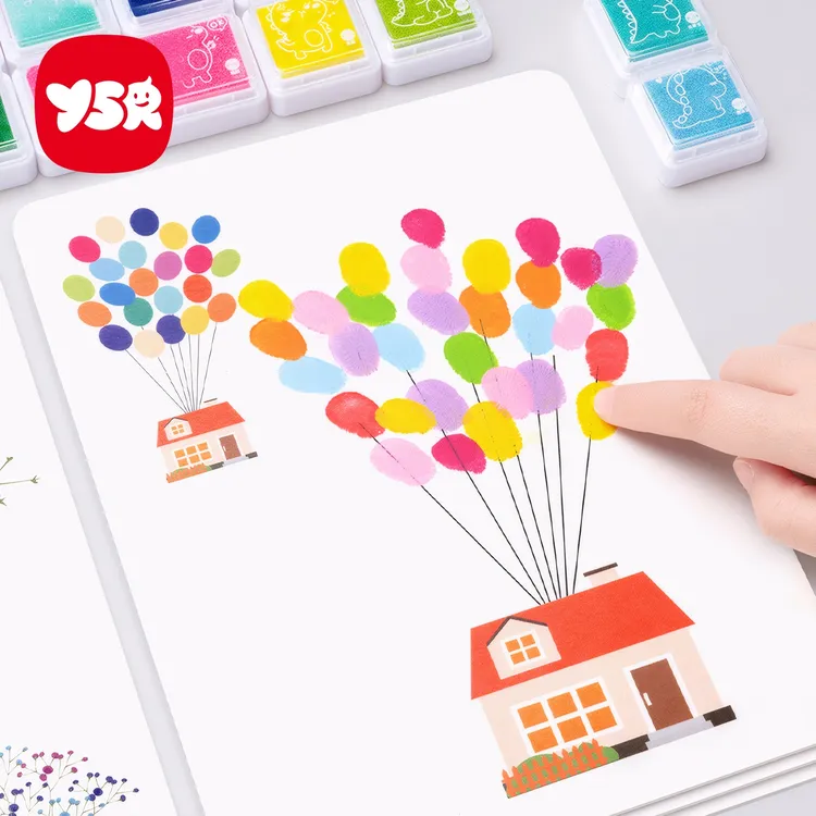 【YSR奕思瑞】便携指印画儿童涂色创意手指画印泥盘册艺术启蒙绘画