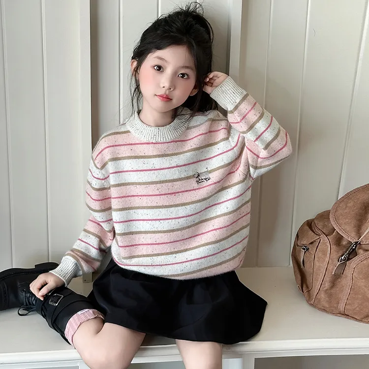 韩国超好看女童毛衣儿童打底衫秋冬装2025新款针织衫大童加厚上衣