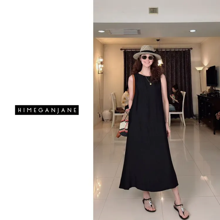 HIMEGANJANE全醋酸褶皱连衣裙气质轻奢显瘦时尚H106