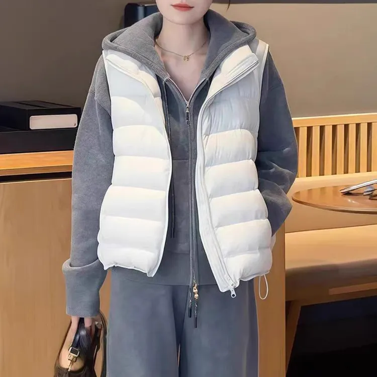 韩版白色棉服马甲女冬季休闲宽松小个子超好看的坎肩背心马夹外套