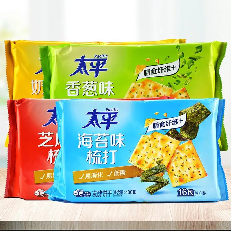 亿滋亿滋太平苏打饼干梳打400g/袋香葱奶盐海苔芝麻味早餐零食