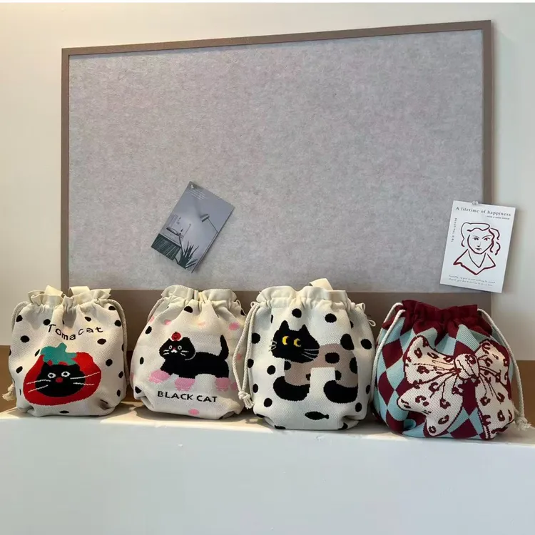 专属优惠韩系卡通可爱手提包2025新款福袋饭盒针织包糖果包通勤束口包包