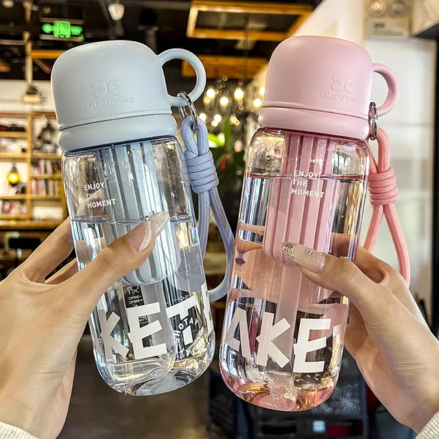 tritan水杯2025新款女高颜值夏天大容量吸管学生儿童上学专用杯子