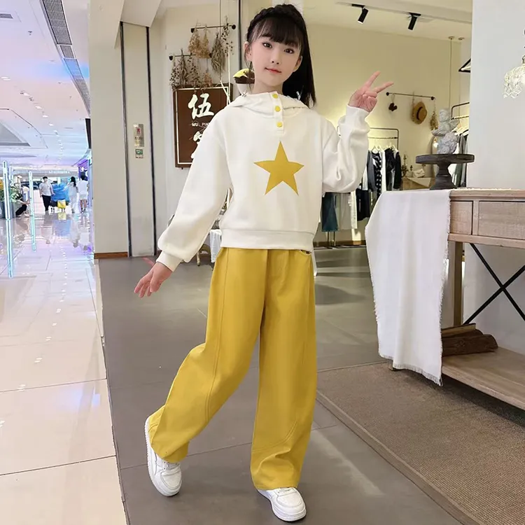 女童秋装连帽卫衣套装2025新款韩版中大童时尚休闲洋气运动两件套