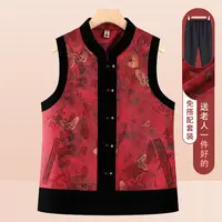 中老年人秋冬马甲外套女妈妈洋气上衣老太太马夹奶奶秋装外穿背心