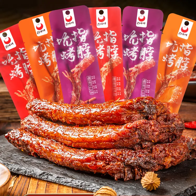 试吃1根【发13根】百味林吮指烤脖香辣湖南休闲糖醋味蜜汁味零食