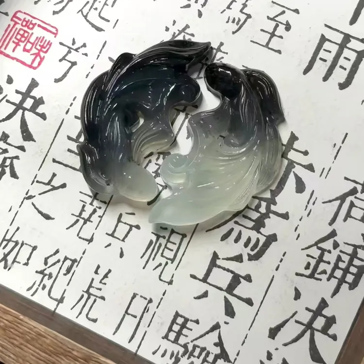 铜合金项链 时尚新双鱼佩压襟灵动小鱼夏季新款汉服女吊坠火爆款 