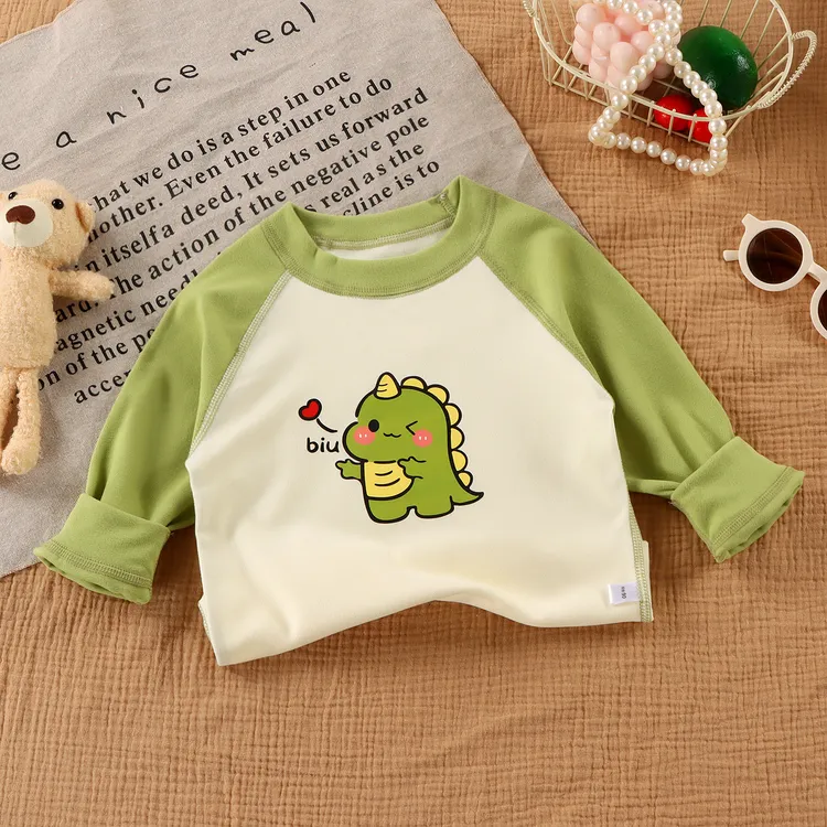 2025新款秋季叉肩儿童无骨单件打底上衣男女童家居服上衣