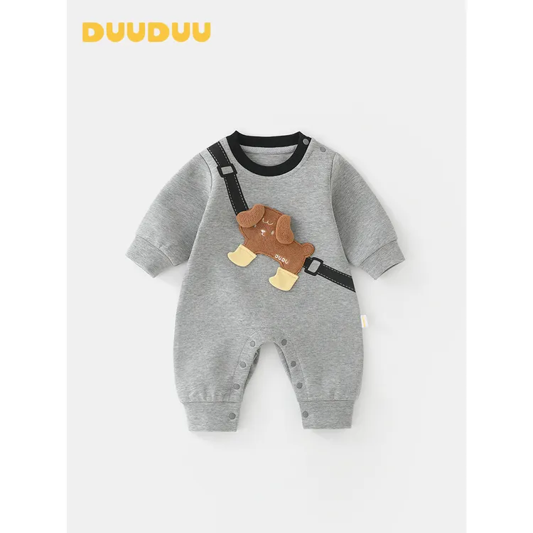 2025潮牌背包狗新款针织连体衣包屁哈衣类春婴儿爬服儿童百搭衣服