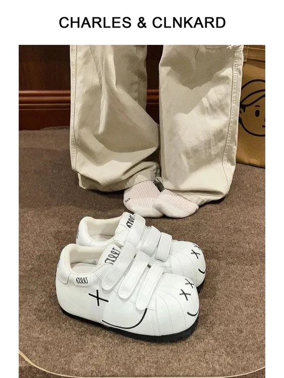 SANFU/三福Q版泡泡贝壳小板鞋6cm舒适百搭休闲鞋洋气时尚面包板鞋