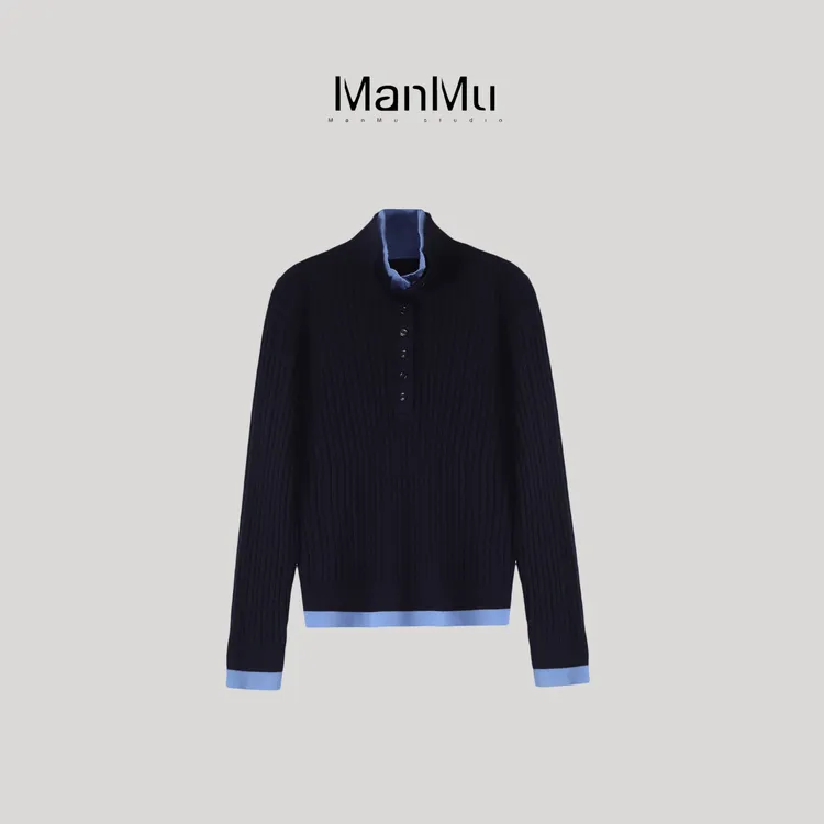 满目ManMu【张琪专属】高级定制秋季时尚百搭羊毛毛衣350381