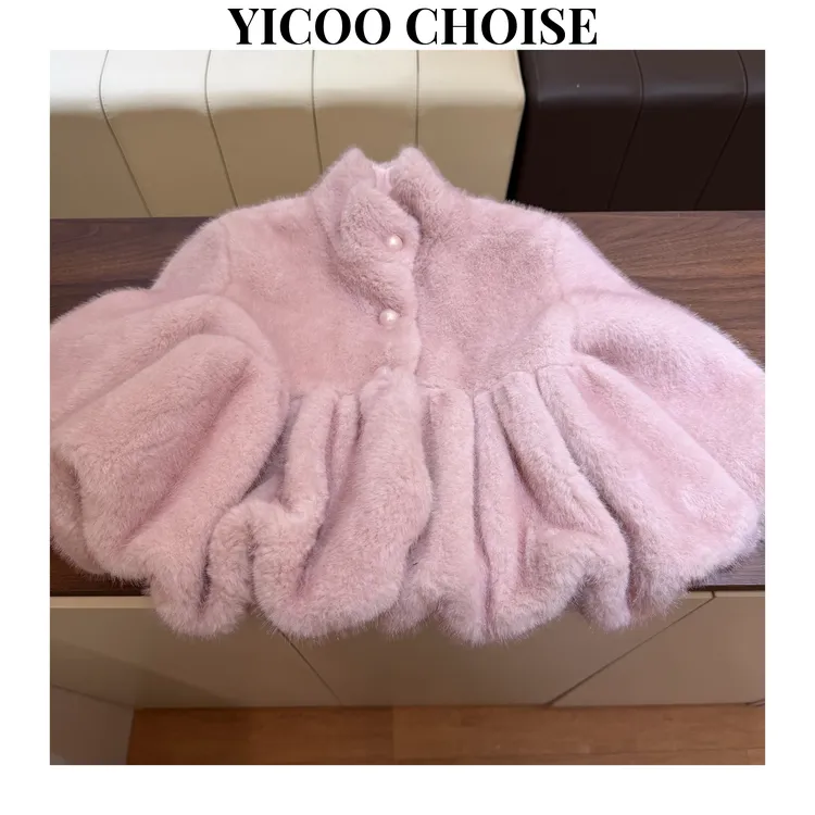 YICOO【锦衣玉食】 小众进口高密双色环保皮草加绒外套YC256658