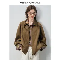 VEGACHANG【雅丹纪】短外套女2025年新款秋季线条设计外套0353JJ