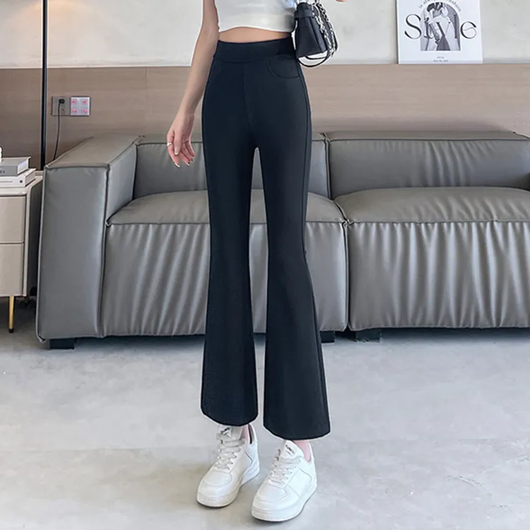 休闲裤西装裤微喇叭外穿宽松开叉百搭显瘦小个子春秋季垂感九分