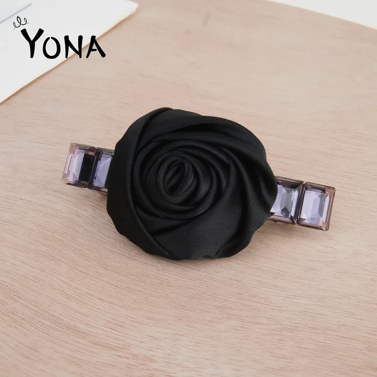 【TH053】冰糖玫瑰春夏新款氛围感发夹后脑勺马尾头饰低扎减龄发饰