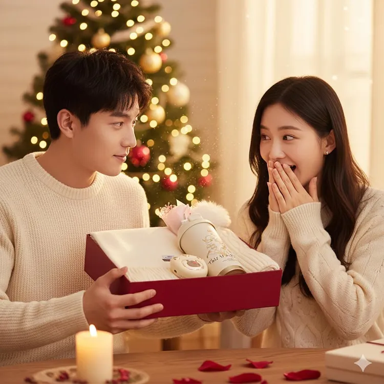 围巾女冬季款爆款2025新款披肩围脖生日礼物送女友老婆入冬四件套