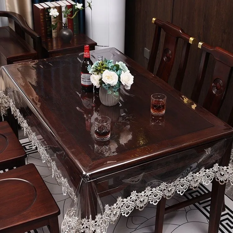 新款透明PVC餐桌布防水防烫免洗长方形可擦耐脏软玻璃桌垫茶几布