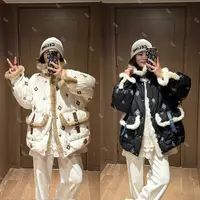 DFSTUDIO小众【凛冬将至】欧货刺绣国标90白鸭绒拼接设计羽绒外套