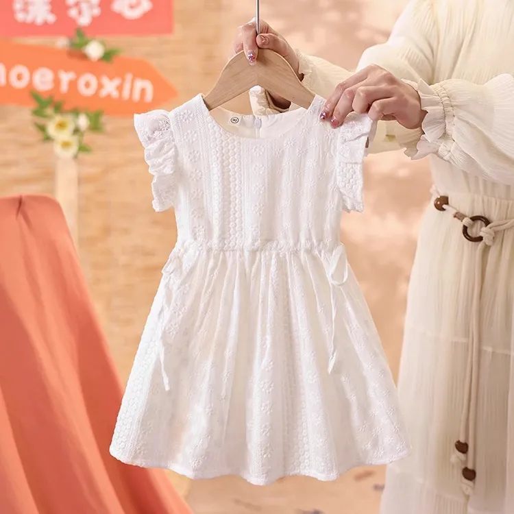 女童洋气连衣裙夏装2025新款儿童纯色薄款无袖背心裙宝宝公主裙子