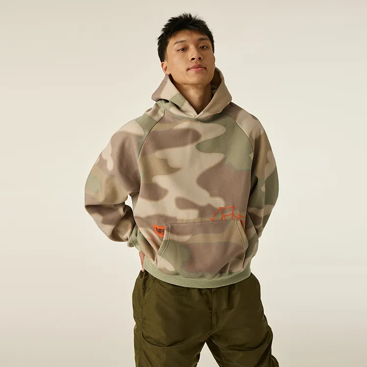 【粉丝专属】EQLZ草厂格斗传说 重磅加绒迷彩帽衫 美式复古篮球 BALLER-VERSE