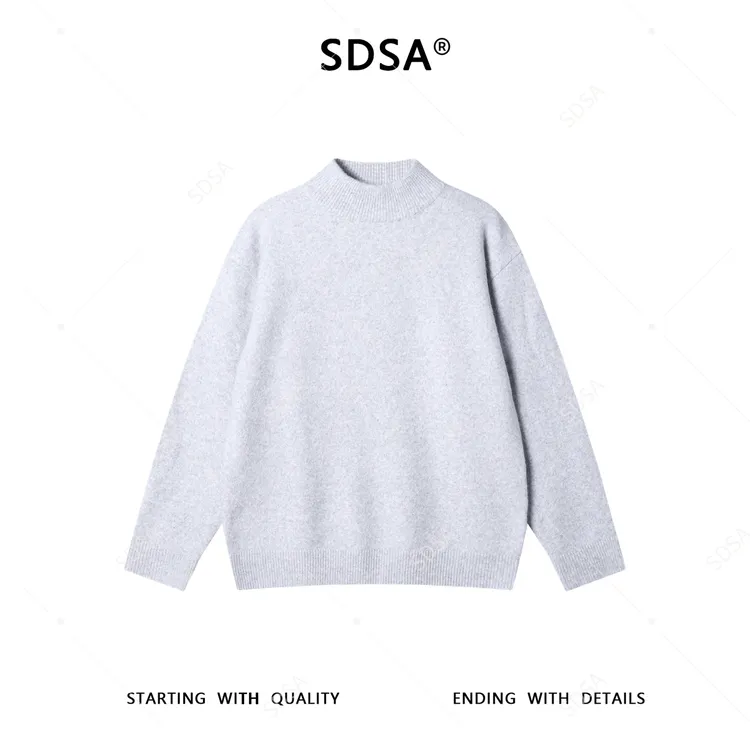 SDSA男士秋冬新款痞帅男装慵懒风简约立领毛衣百搭时尚休闲针织衫