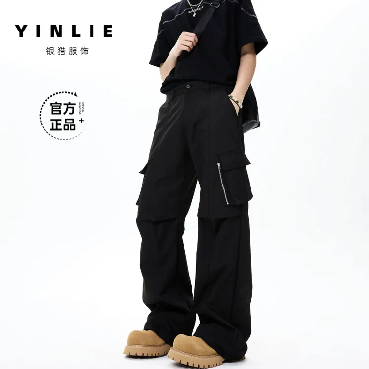 工装休闲男士裤子春季新款口袋设计直筒显瘦运动户外冲锋速干长裤