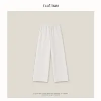 ELLETIAN "随心搭"绵羊毛+醋酸随性抽绳阔腿休闲裤EADK003