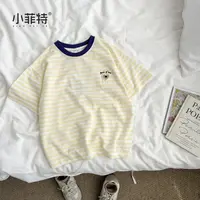 （现货）女童夏季休闲条纹短袖t恤薄款洋气中童半袖圆领XZYXW56127