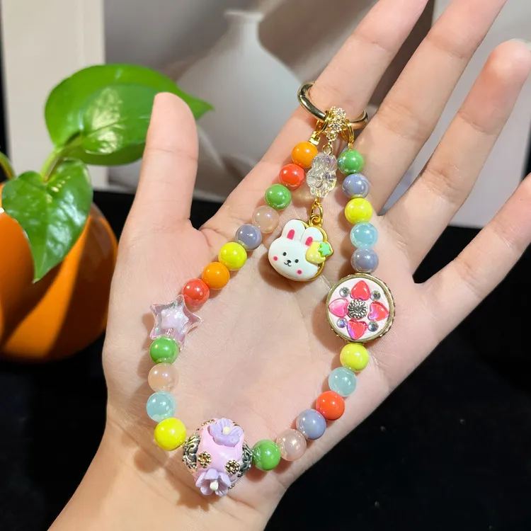 【缤果彩虹】糖果串珠手机链可爱包包链配饰女孩公主首饰饰品手工