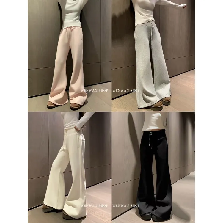 【瘦瘦cp】4色！内里加绒～微喇叭裤美式显瘦休闲裤