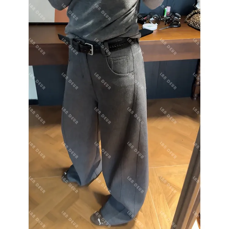 JIUJIU【咖啡画报】时尚百搭舒适宽松极简风显瘦秋冬休闲裤