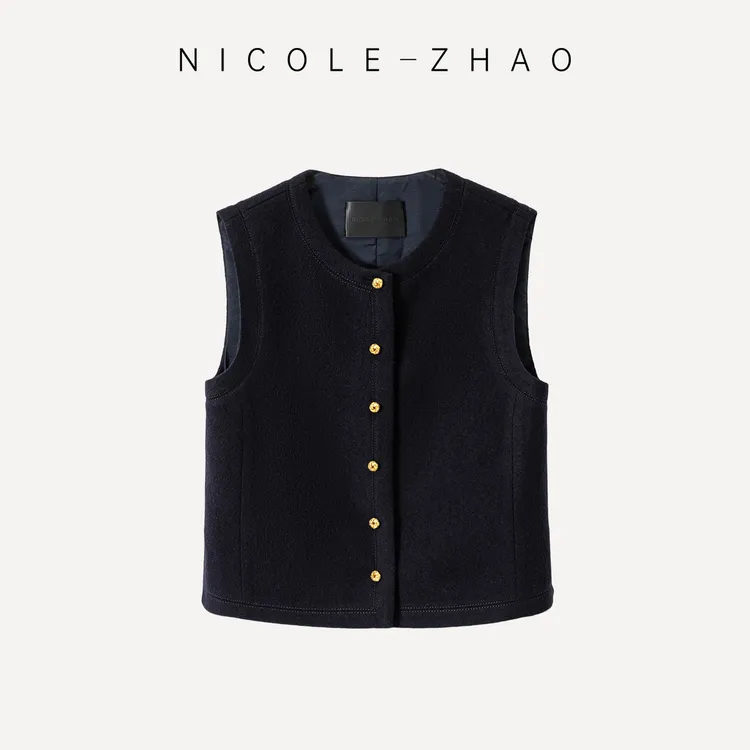 （预售）【贵姐NICOLE】设计师定制限量版高定气质羊毛马甲5NWJ018