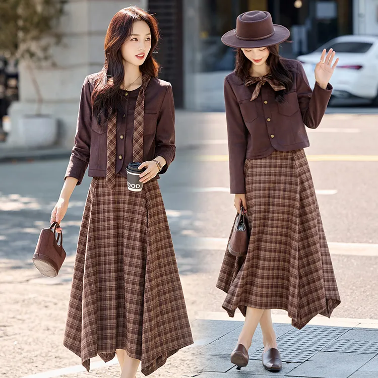 时尚套装女装2025秋装秋天衣服新款秋季女人味时髦两件套休闲套装