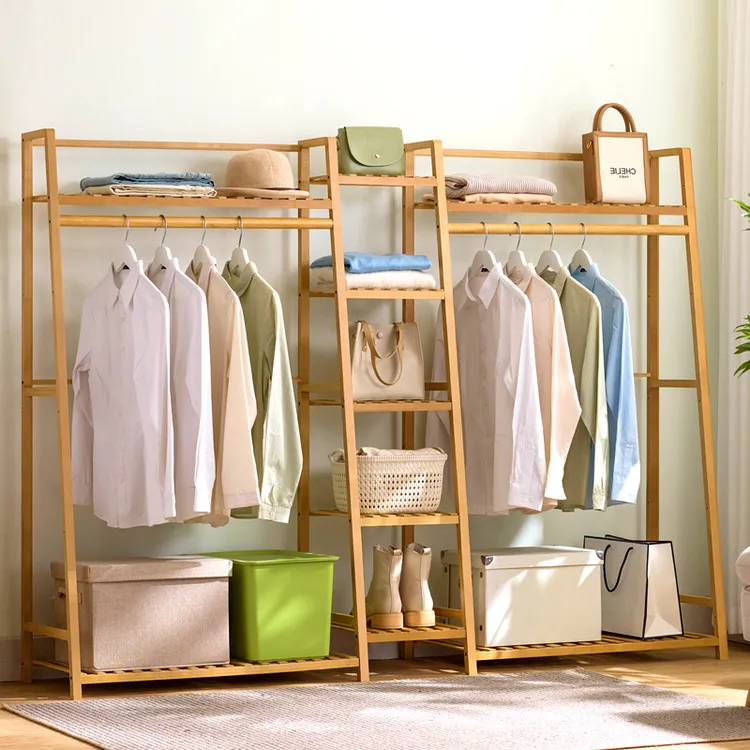 家用简易衣柜收纳出租房用挂衣区组装防尘货架式卧室衣橱结实