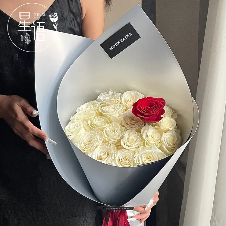 【星语】双面哑银造型纸 鲜花包装纸diy高级感珠光膜包花纸硬卡纸